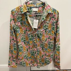 BNWT Women’s Liberty London J.Crew Petunia floral slim-fit shirt size 4